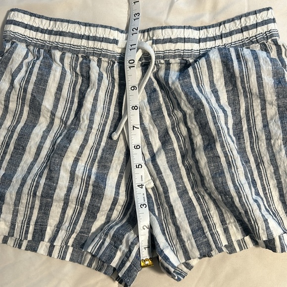Standard James Perse Shorts Size 1 Women’s Blue & White 100% Linen Drawstring - Picture 3 of 6